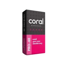 Coral PRO 40 клей для газоблоку 25 кг