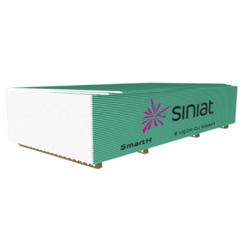 Гіпсокартон SINIAT NIDA SMART H 12,5*1200*2500 мм вологостійкий стіновий