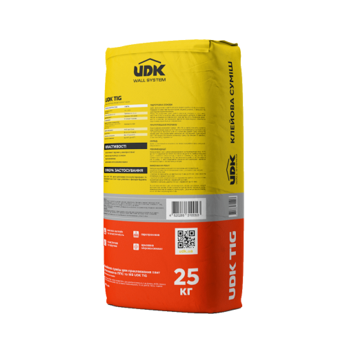 UDK TIG клейова суміш для теплоізоляції ППС та мінвати 25 кг